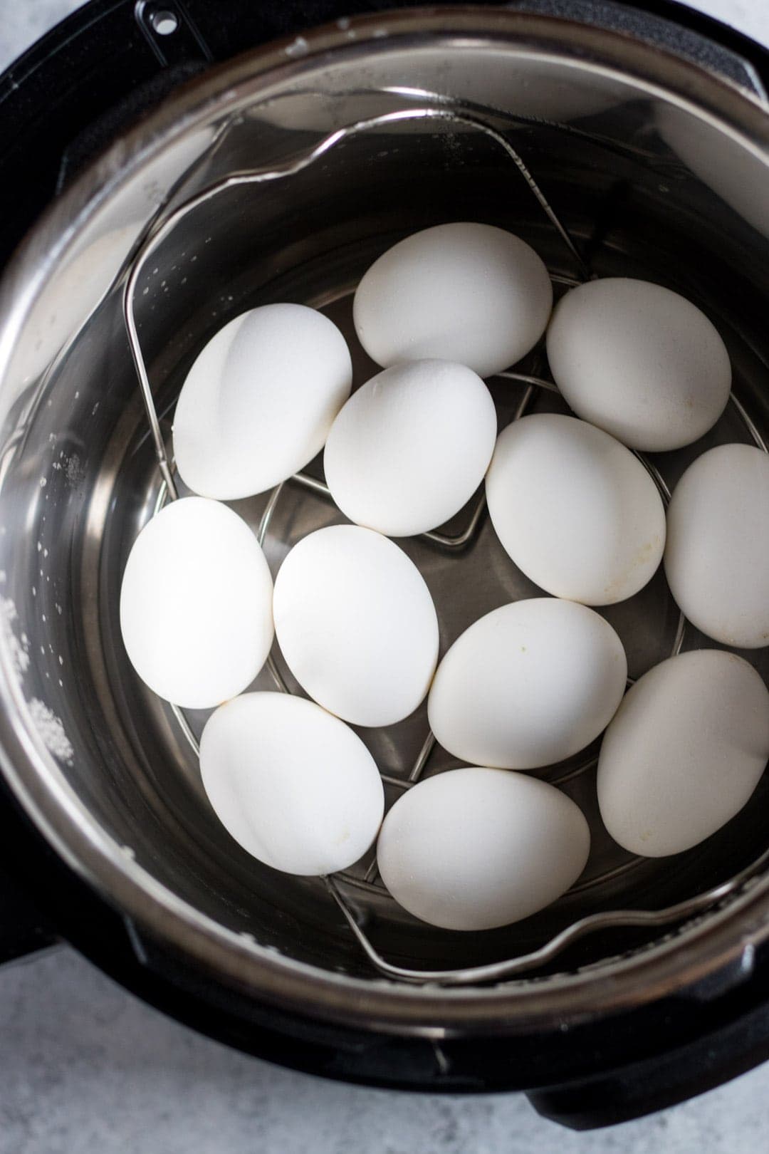 Pressure cooker filled with Instant Pot Hard-Boiled Eggs