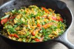 Close up of low FODMAP fajitas migas