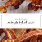 Two photos of perfectly baked bacon