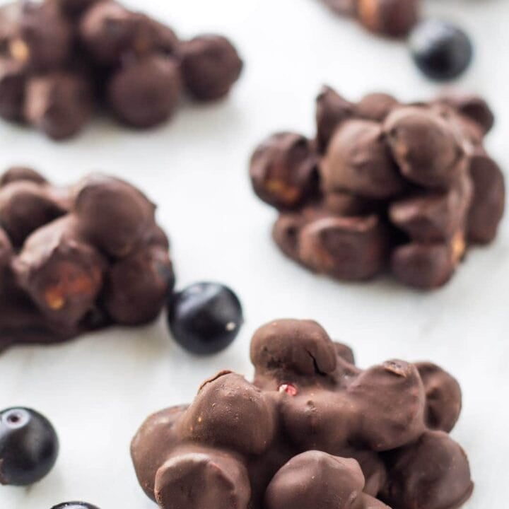 Low FODMAP Dark Chocolate Blueberry Mac Nut Clusters
