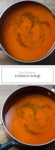 Two photos of low FODMAP tomato soup