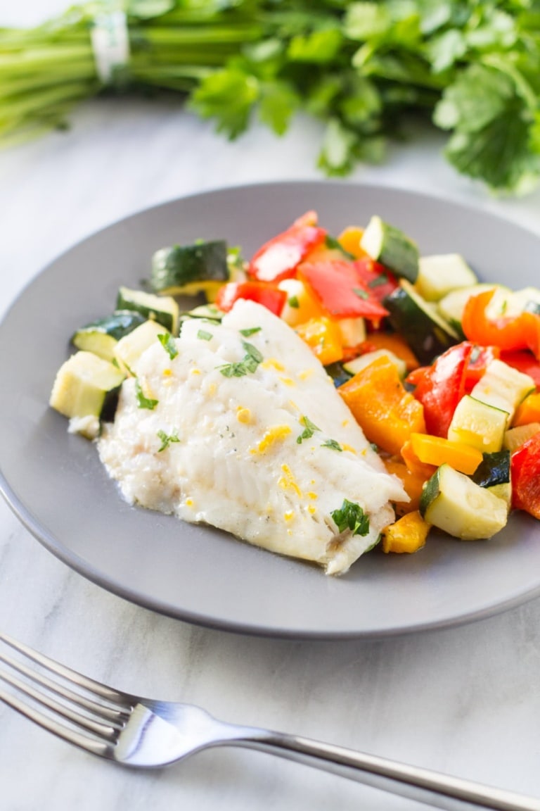 Low FODMAP Lemon Cod Sheet Pan Meal Fun Without FODMAPs