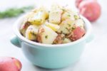Horizontal shot of low FODMAP dilly potato salad