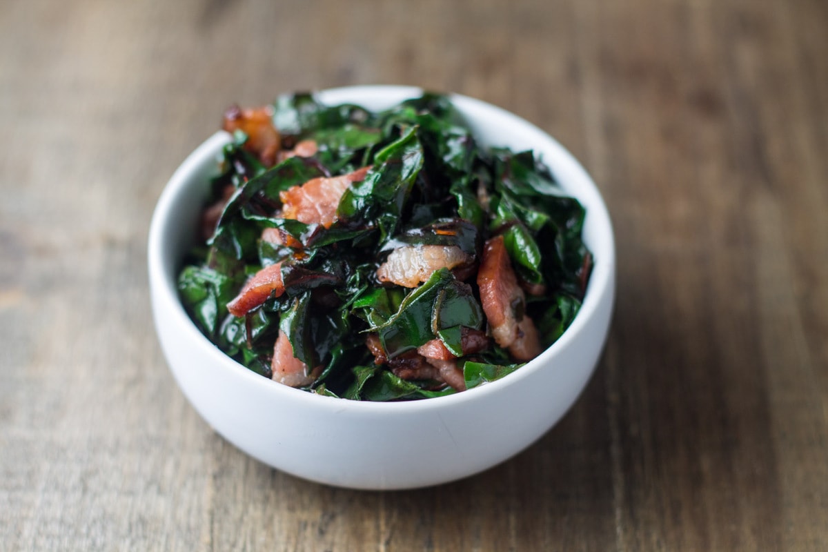 Low FODMAP Swiss Chard and Bacon Fun Without FODMAPs