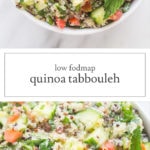 Two photos of low FODMAP quinoa tabbouleh