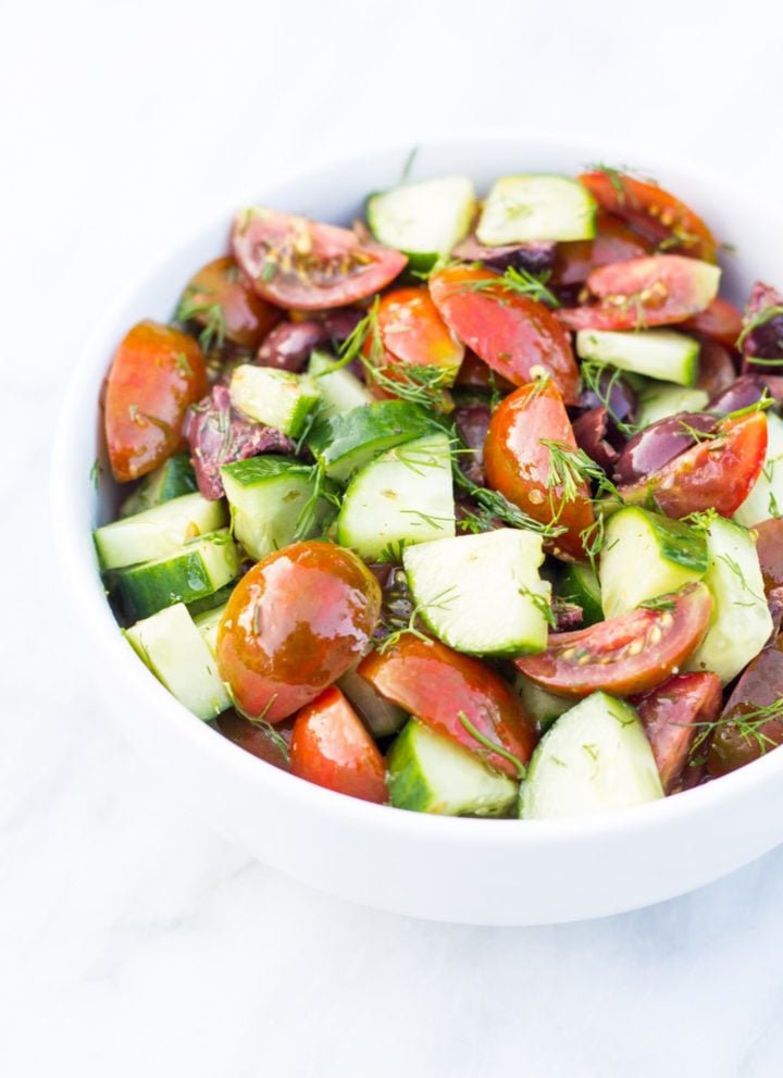 Low FODMAP Tomato Salad with Cucumbers