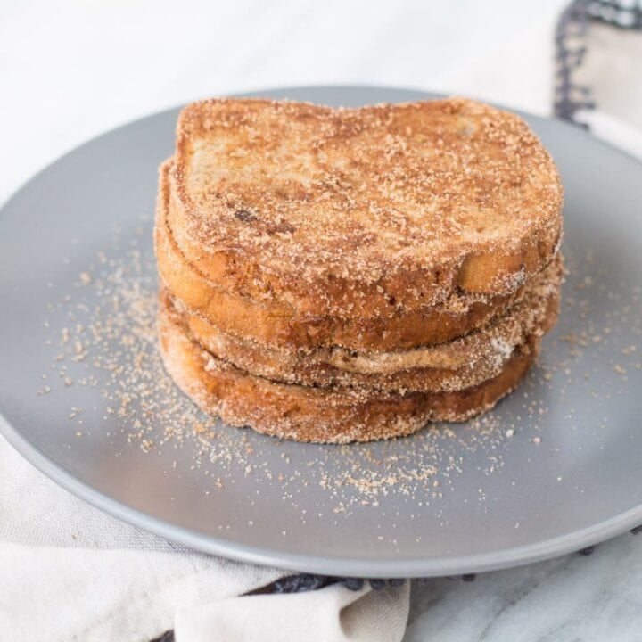 Stack of low FODMAP cinnamon french toast
