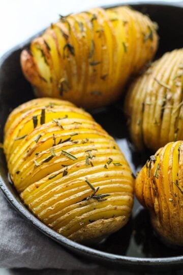 Low FODMAP Hasselback Potatoes with Rosemary - Fun Without FODMAPs