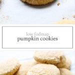 Two images of low FODMAP pumpkin cookies