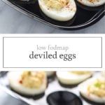 Two photos of low FODMAP deviled eggs