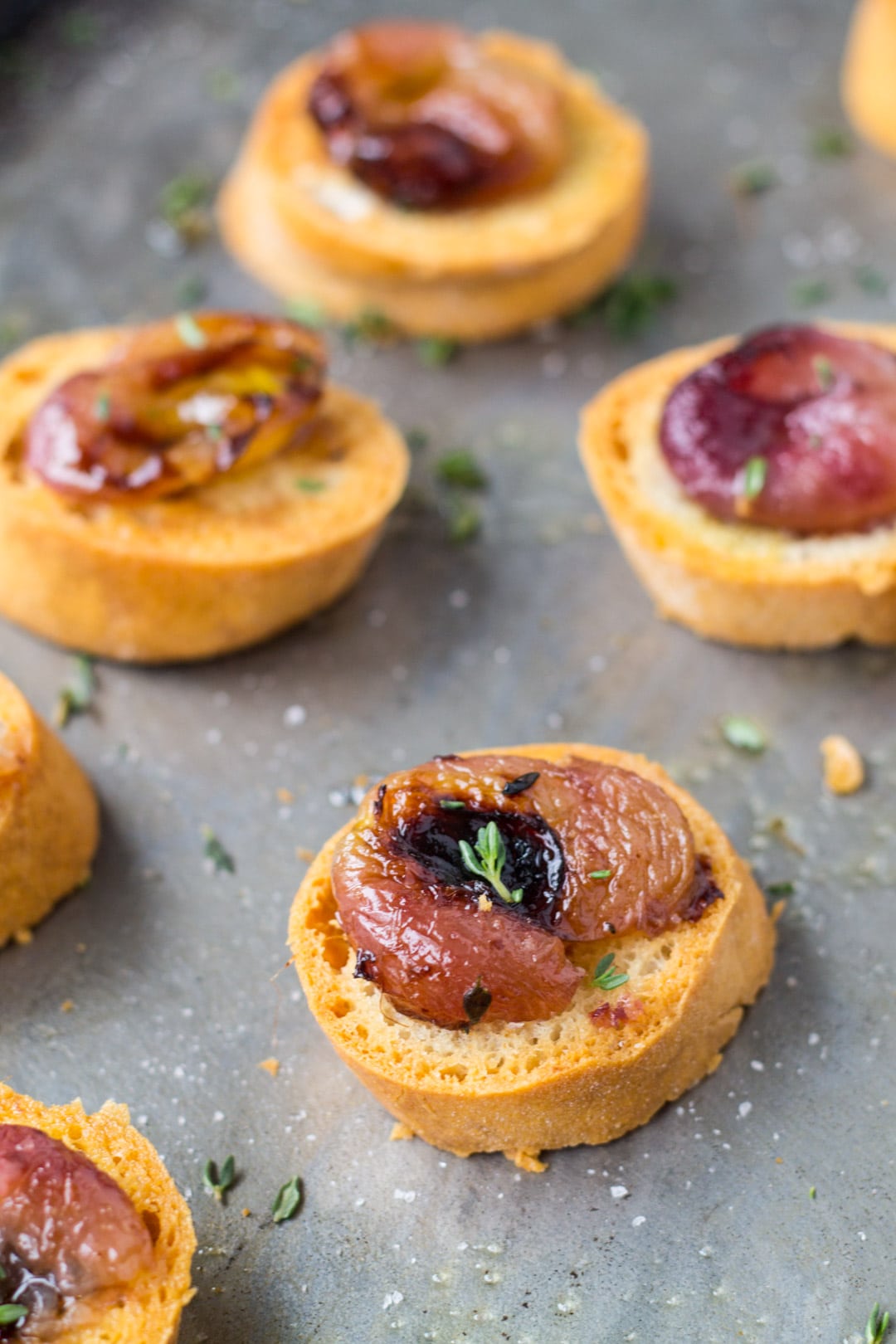 Low FODMAP Crostini with Roasted Grapes and Thyme Fun Without FODMAPs
