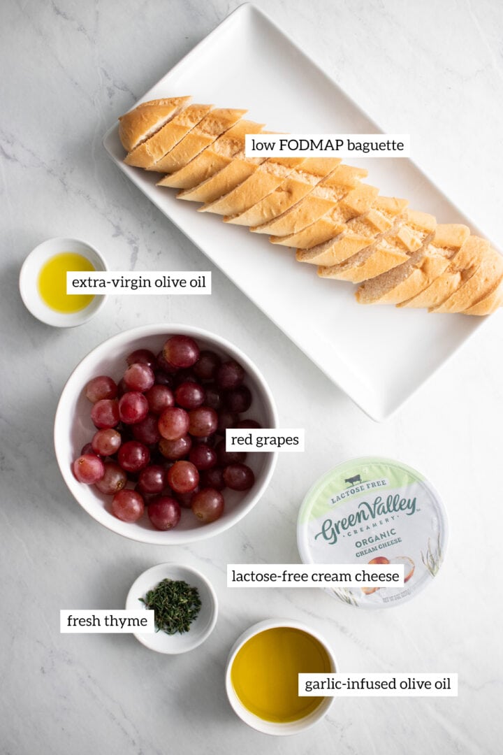 Low FODMAP Crostini with Roasted Grapes and Thyme Fun Without FODMAPs