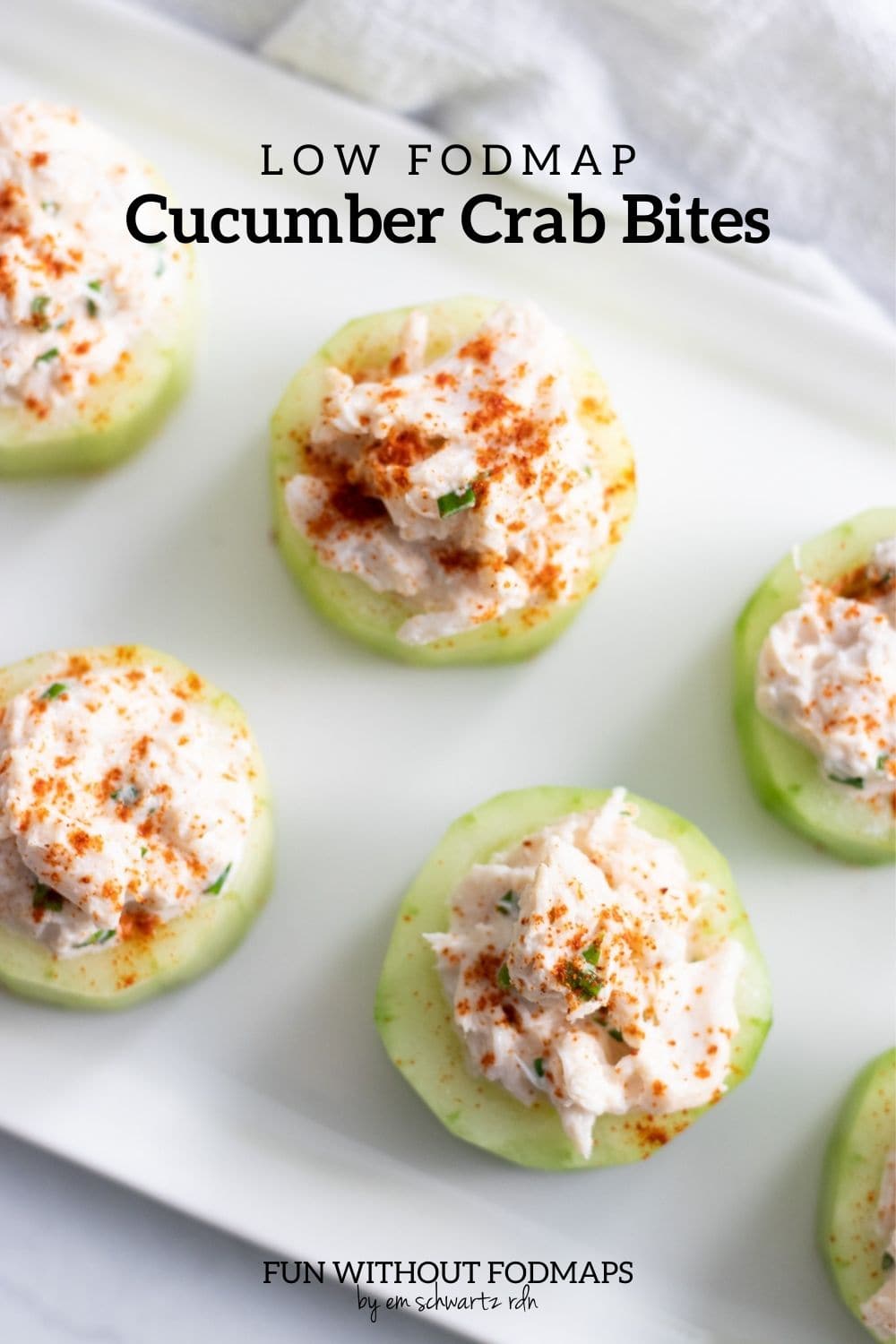 Low FODMAP Cucumber Bites with Crab Fun Without FODMAPs