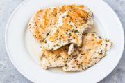 Plate of Low FODMAP Grilled Oregano Chicken