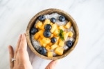 Bowl of low FODMAP Coconut Chia Pudding