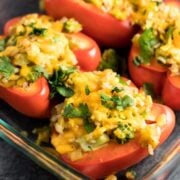 Low FODMAP Stuffed Peppers with Broccoli and Rice