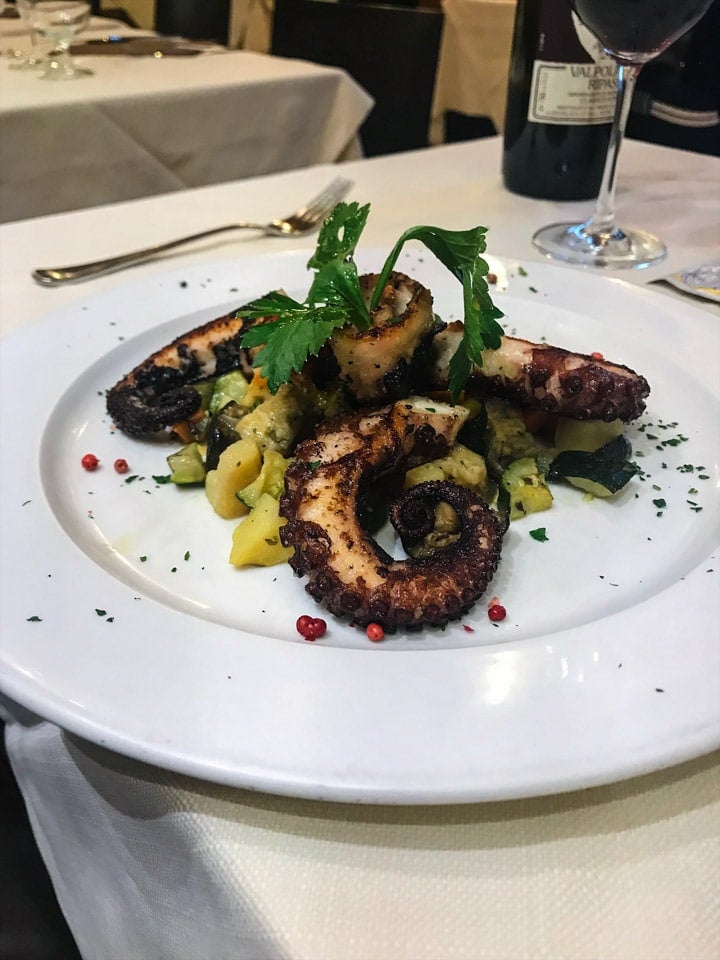 Grilled octopus with veggies from Beppino in Venice, Italy