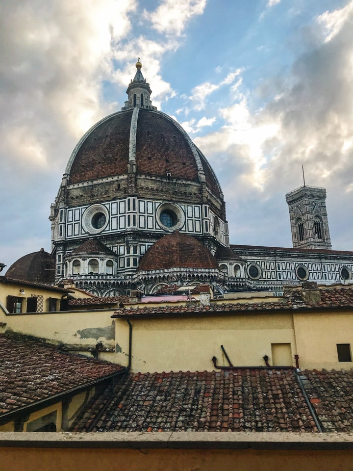 View of the large duomo in Florence Italy