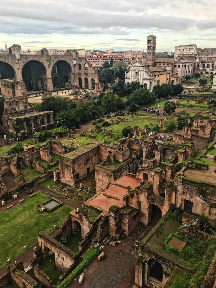 Ancient ruins at the Roman Forum in Rome, Italy