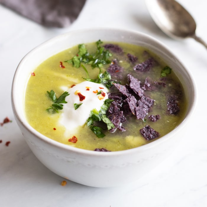 Low FODMAP Chicken Enchilada Soup