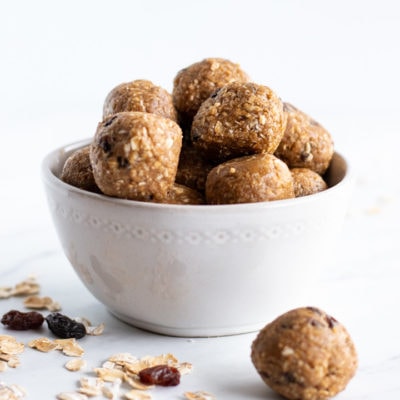 No Bake Low FODMAP Oatmeal Raisin Energy Bites - Fun Without FODMAPs