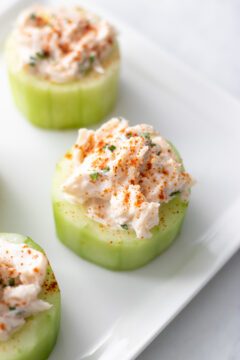 Low FODMAP Cucumber Bites with Crab - Fun Without FODMAPs