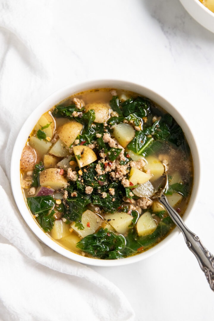 Low FODMAP Kale, Potato, and Sausage Soup Fun Without FODMAPs